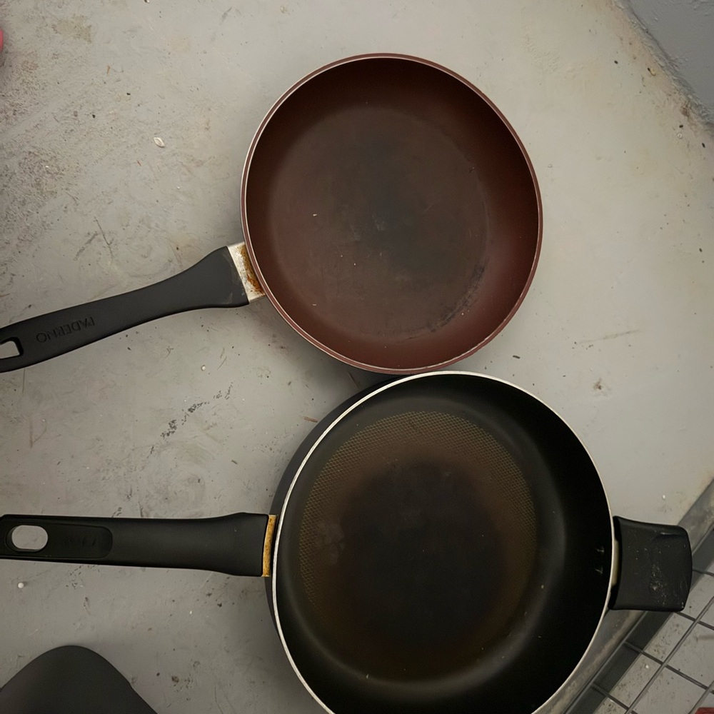 Non-Stick Frying Pan Set - Black and Brown